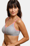 Rosaline Essentials Double Layered Non Wired 3/4th Coverage T-Shirt Bra - Grey Melange — thumbnail 4